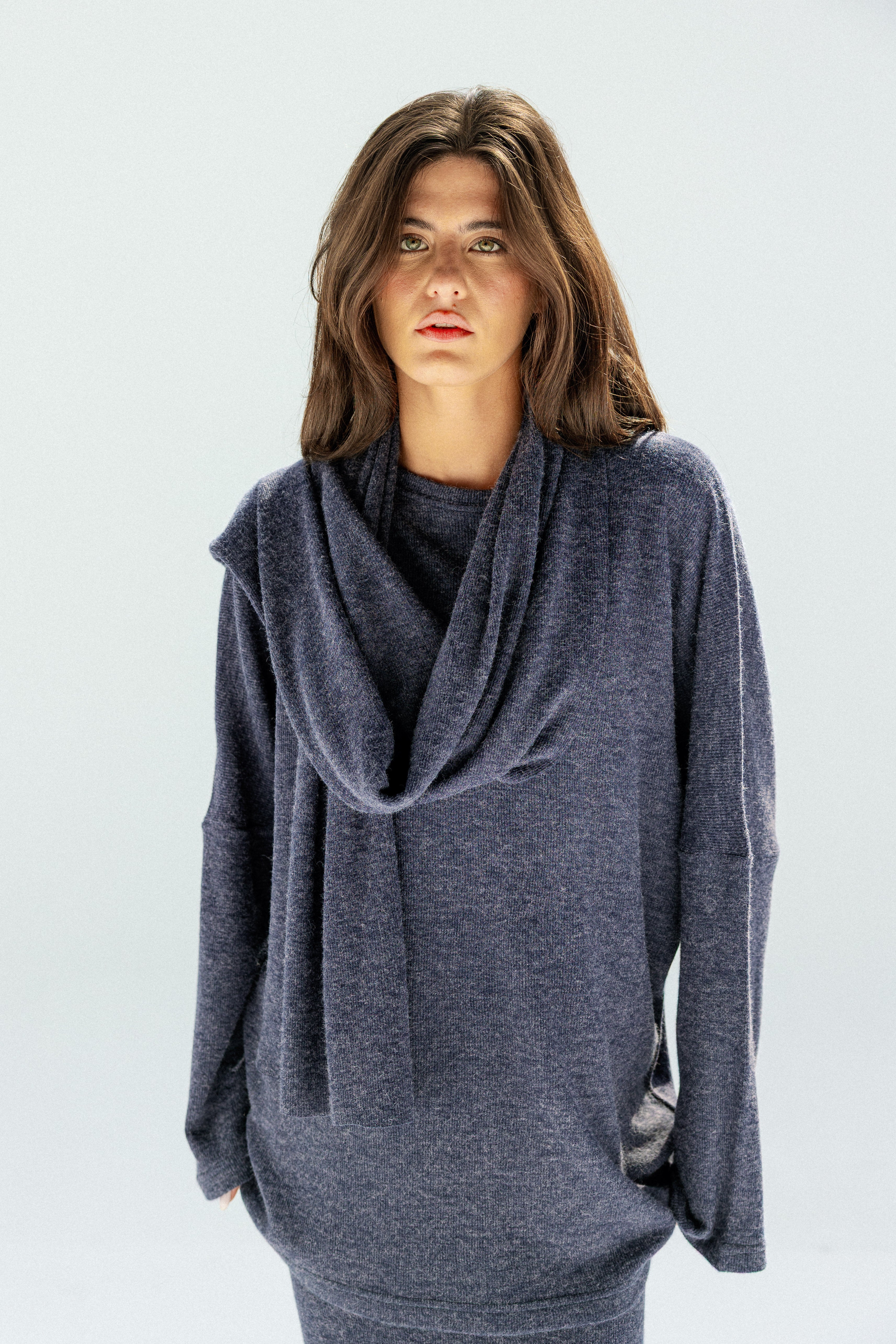 The Velour Top  Navy Blue