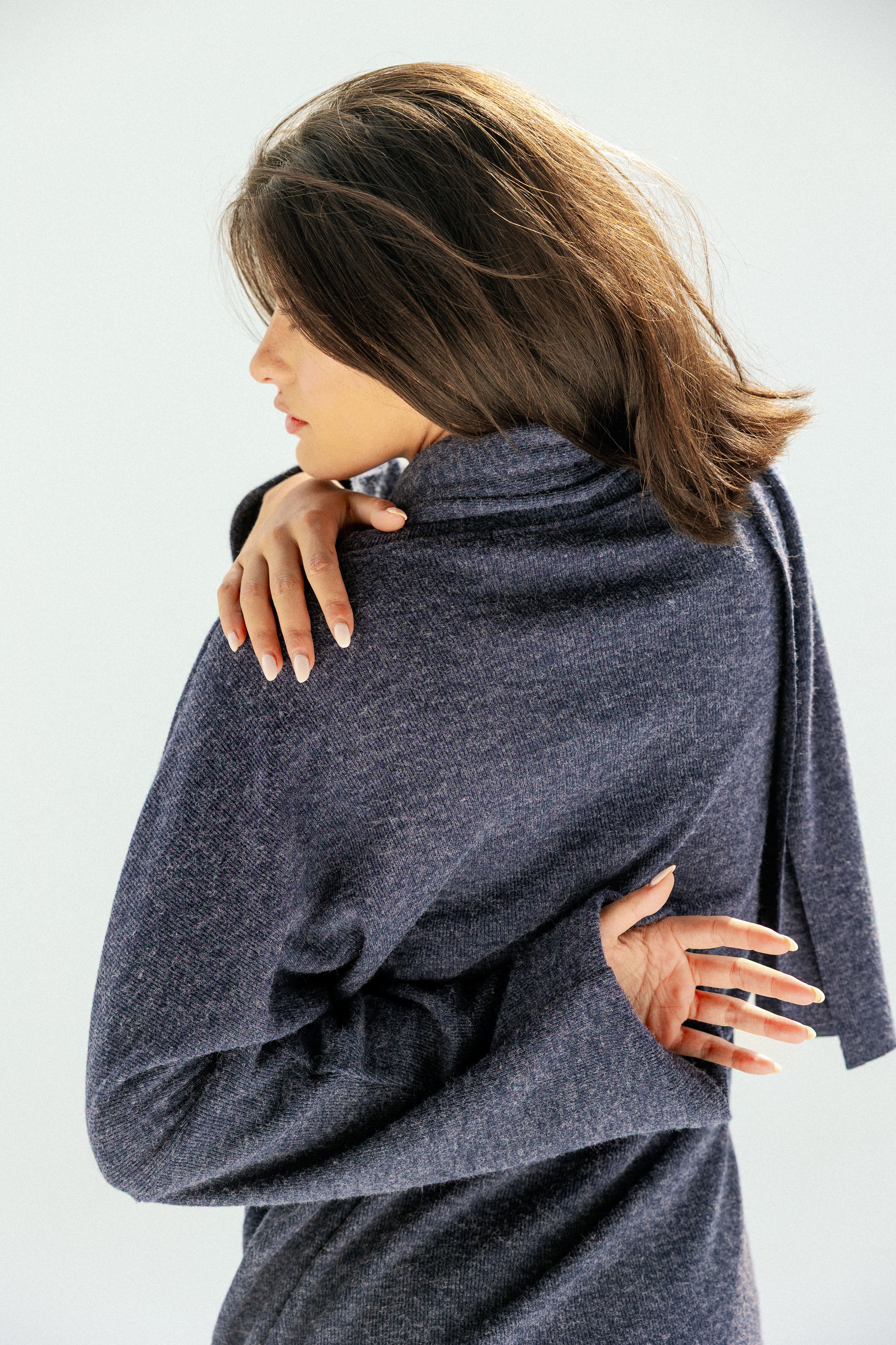The Velour Top  Navy Blue