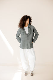 Essential Linen Chill Shirt Dark olive