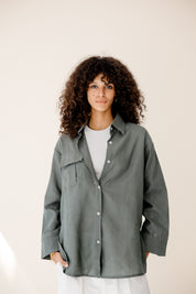 Essential Linen Chill Shirt Dark olive