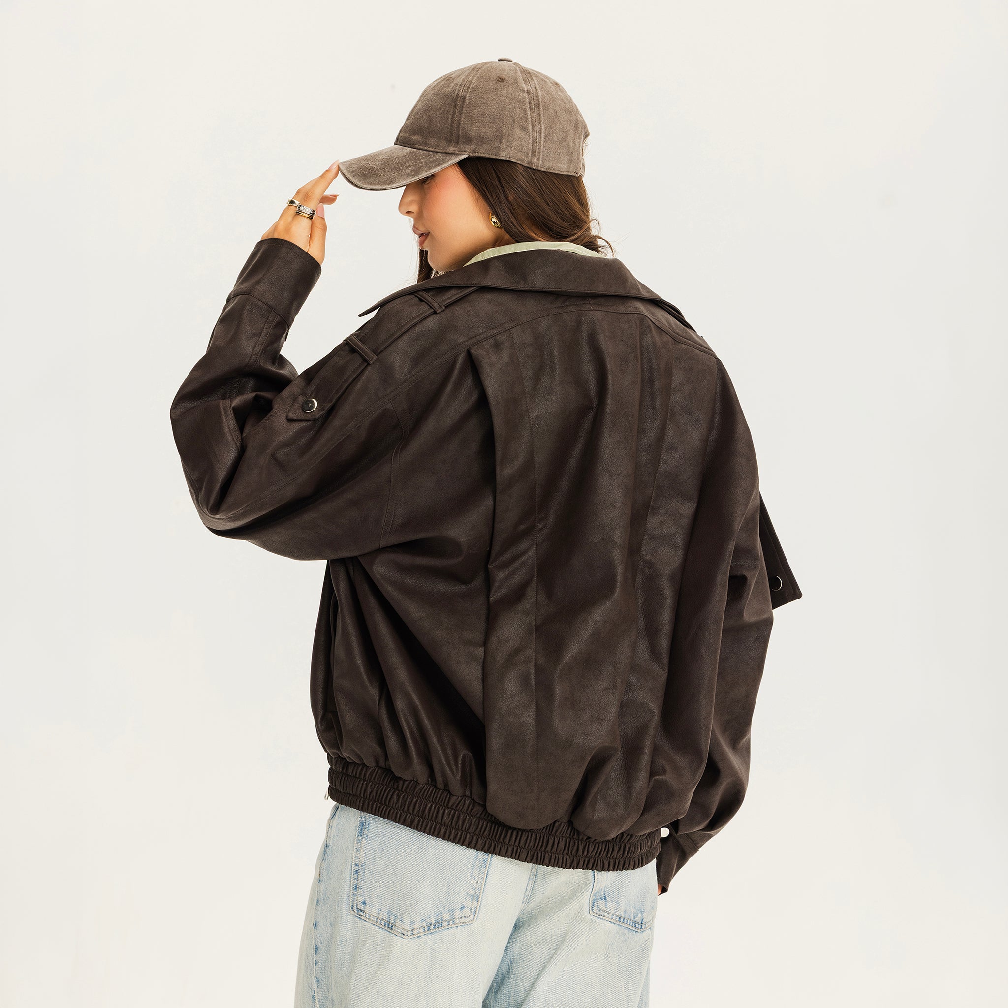 The overpass leather jacket  Brown