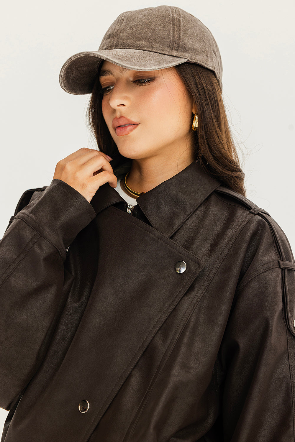The overpass leather jacket  Brown