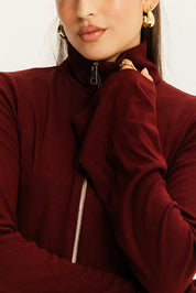 The fast lane top Burgundy