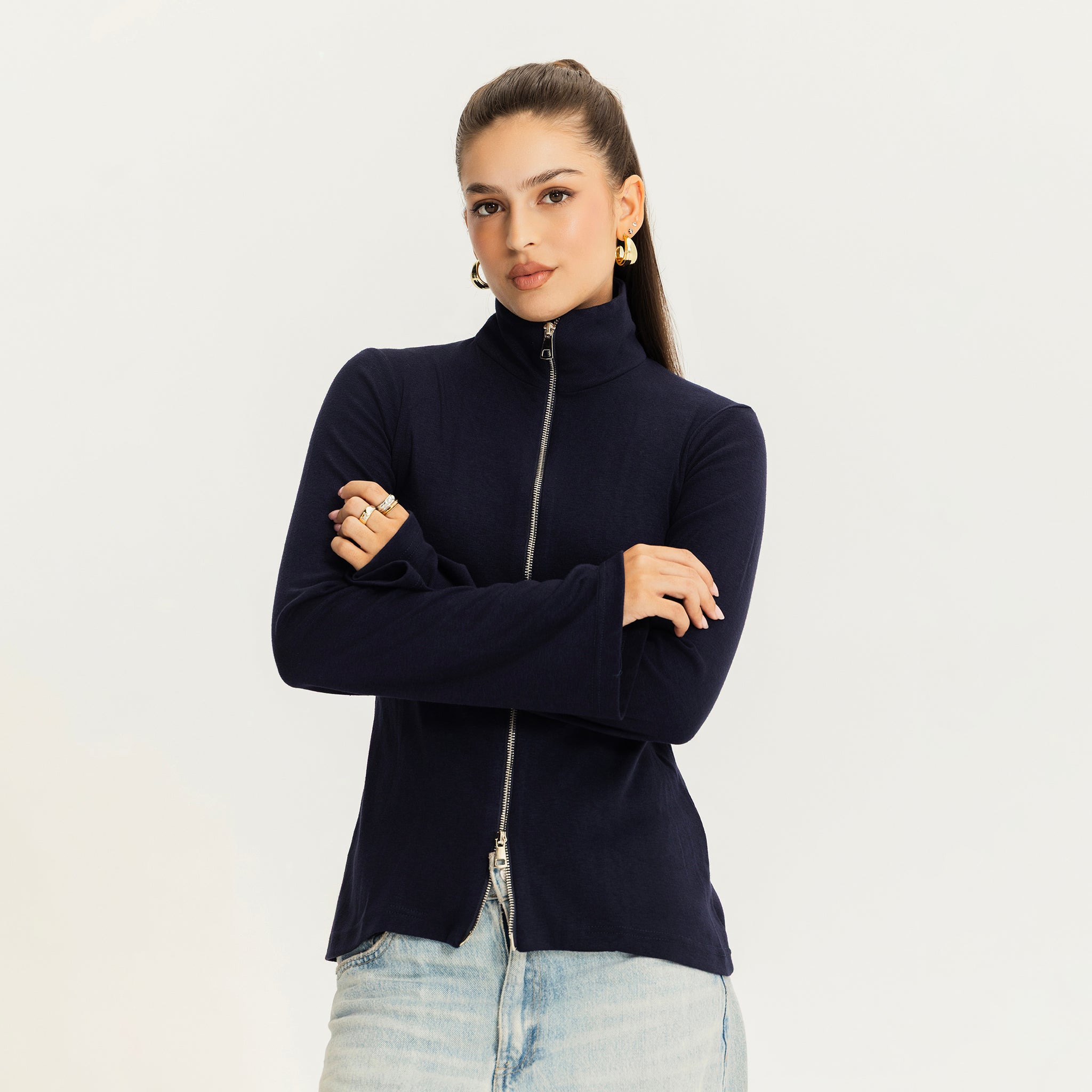 The fast lane top Navy Blue