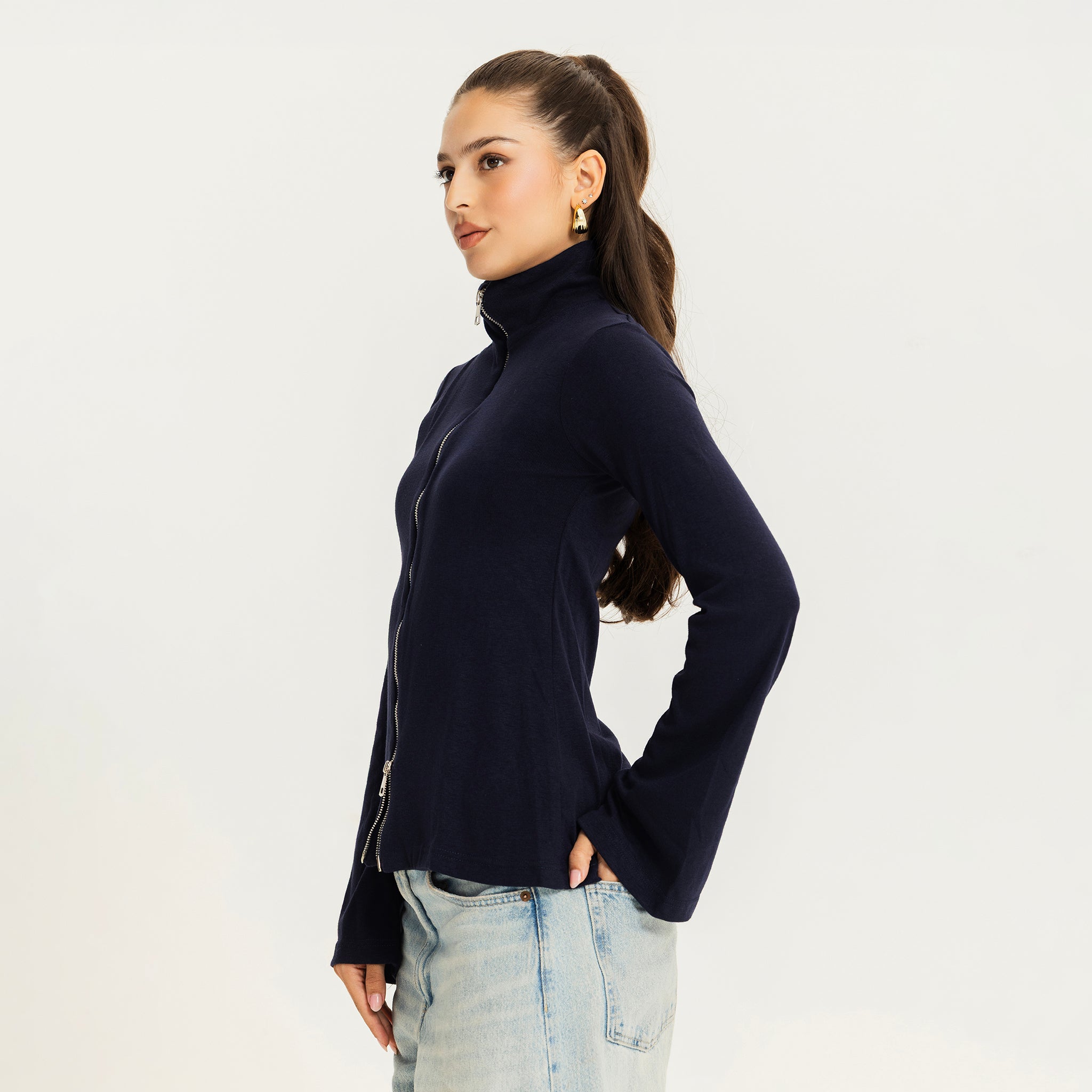 The fast lane top Navy Blue