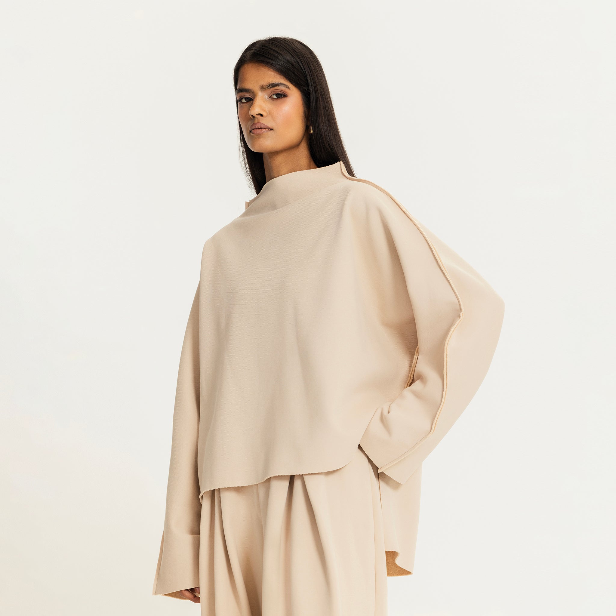 The high rise sweatshirt  BEIGE