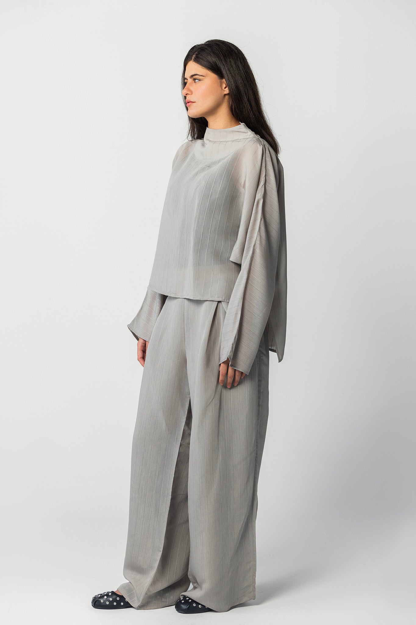 The Eclipse Drape Top grey