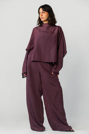 The Eclipse Drape Top burgundy