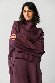 The Eclipse Drape Top burgundy
