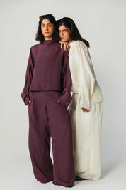 The Eclipse Drape Top burgundy