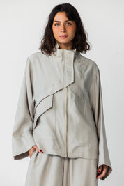 The Ash Grey High-Collar Jacket