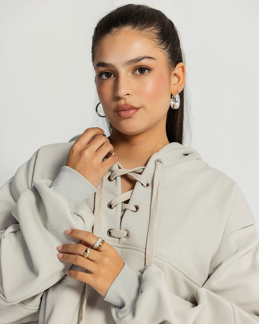 The rush hour hoodie  Light gray