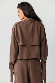 The Draped Epaulet Jacket brown