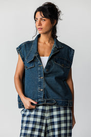 The Asym Denim vest