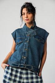 The Asym Denim vest