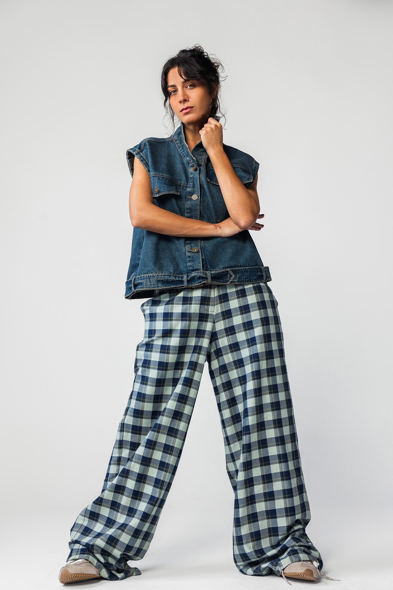 The Asym Denim vest