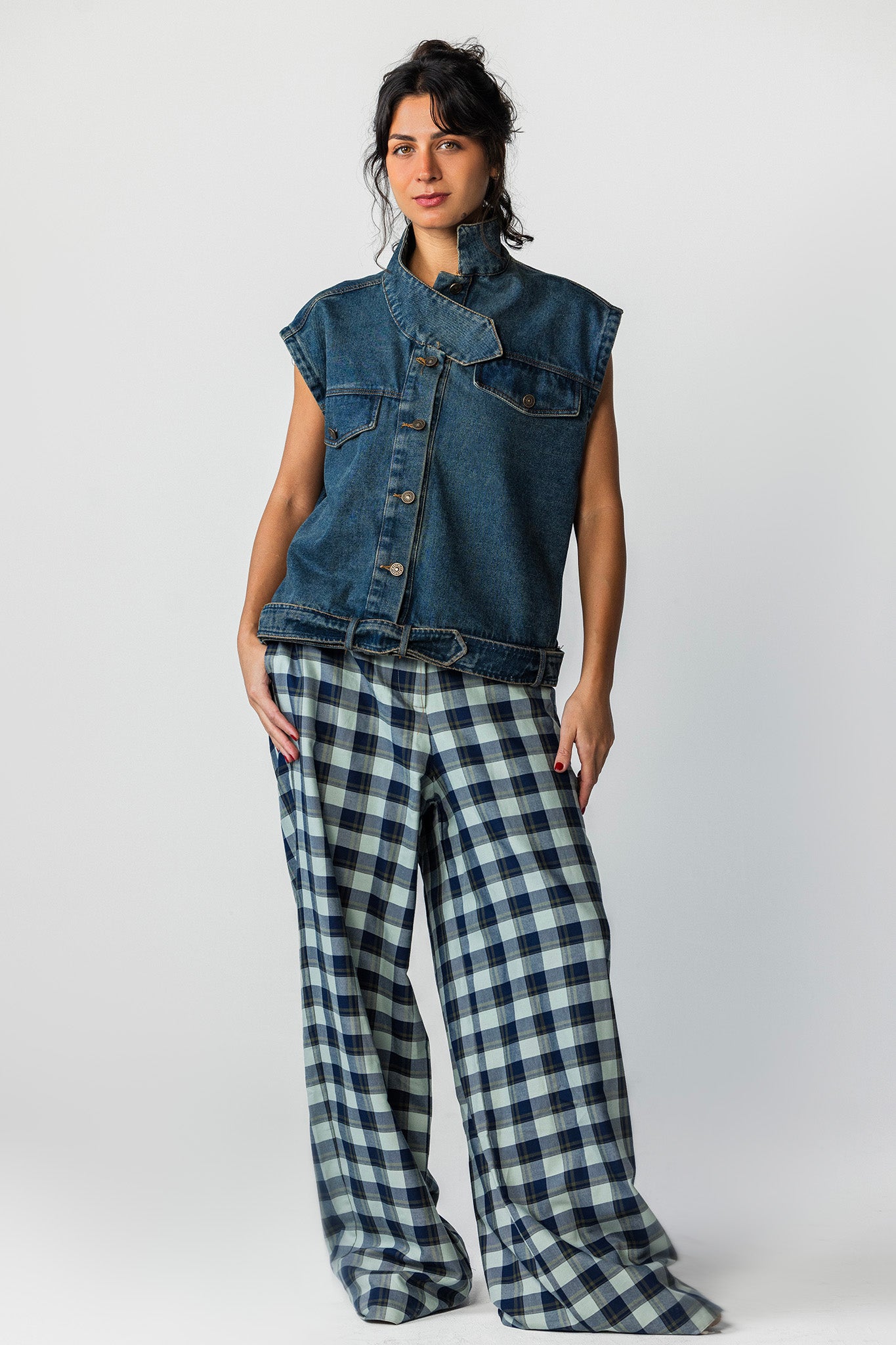 The Asym Denim vest