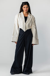 The Sculpted Crinkle Cropped Blazer