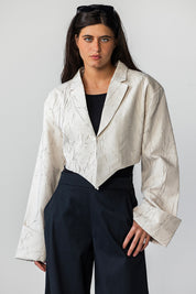 The Sculpted Crinkle Cropped Blazer