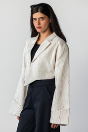 The Sculpted Crinkle Cropped Blazer