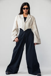 The Sculpted Crinkle Cropped Blazer