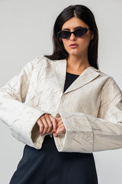 The Sculpted Crinkle Cropped Blazer