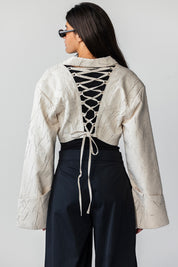 The Sculpted Crinkle Cropped Blazer