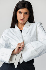 The Sculpted Crinkle Cropped Blazer