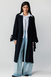 The Onyx Longline Duster Coat black
