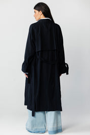 The Onyx Longline Duster Coat black