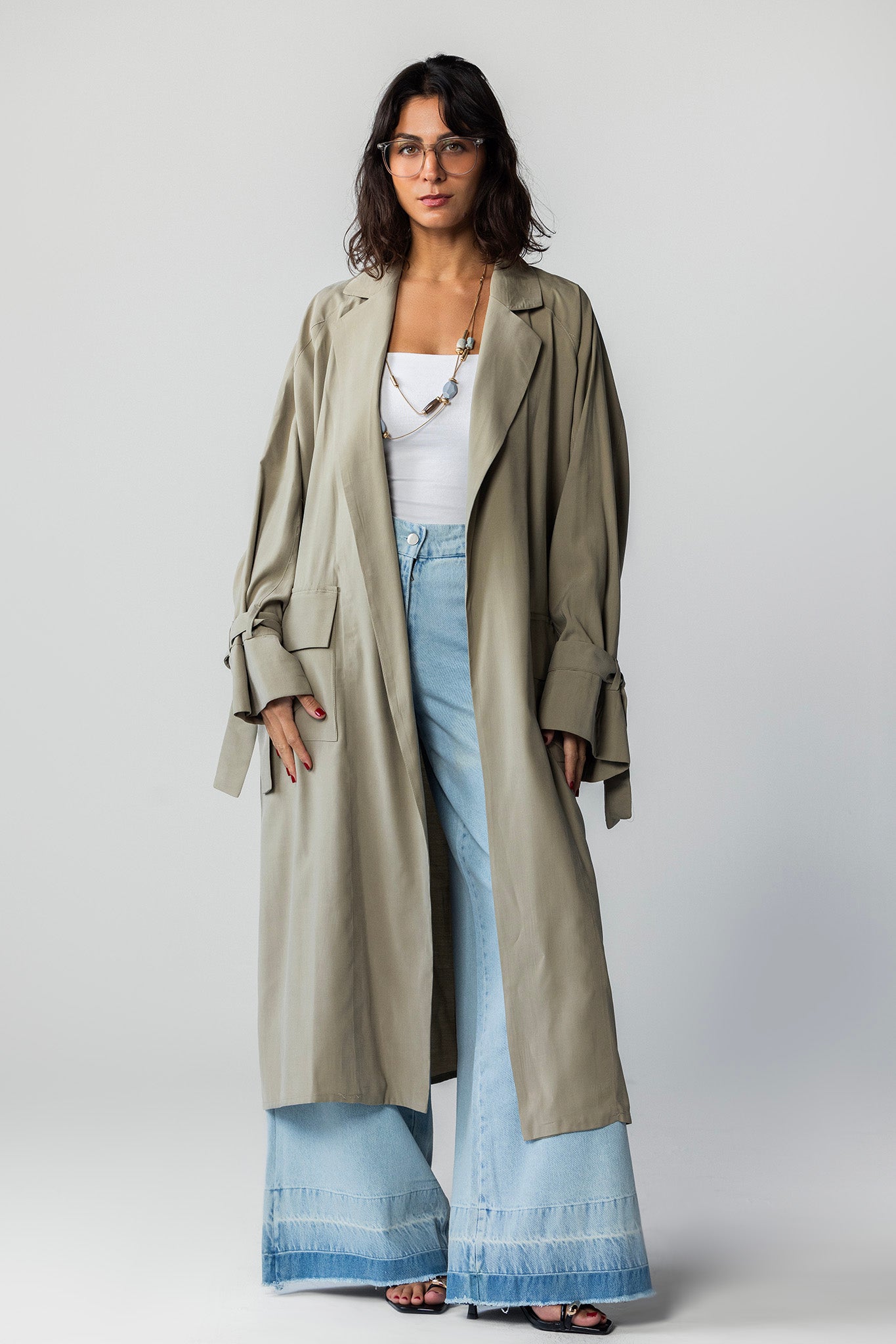 The Onyx Longline Duster Coat BEIGE