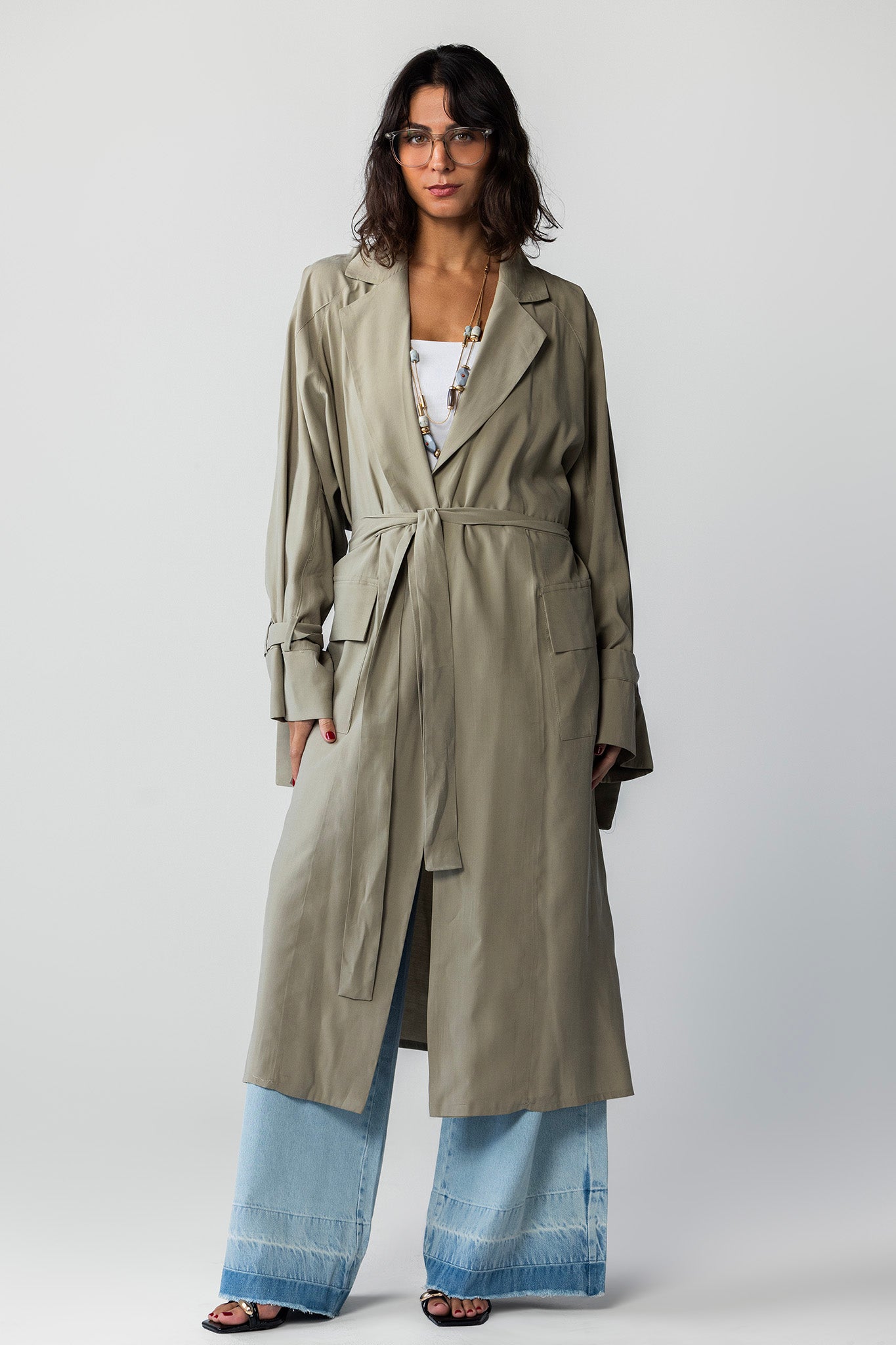 The Onyx Longline Duster Coat BEIGE