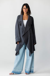 The Charcoal Draped Waterfall Jacket gray