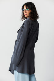 The Charcoal Draped Waterfall Jacket gray