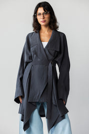 The Charcoal Draped Waterfall Jacket gray