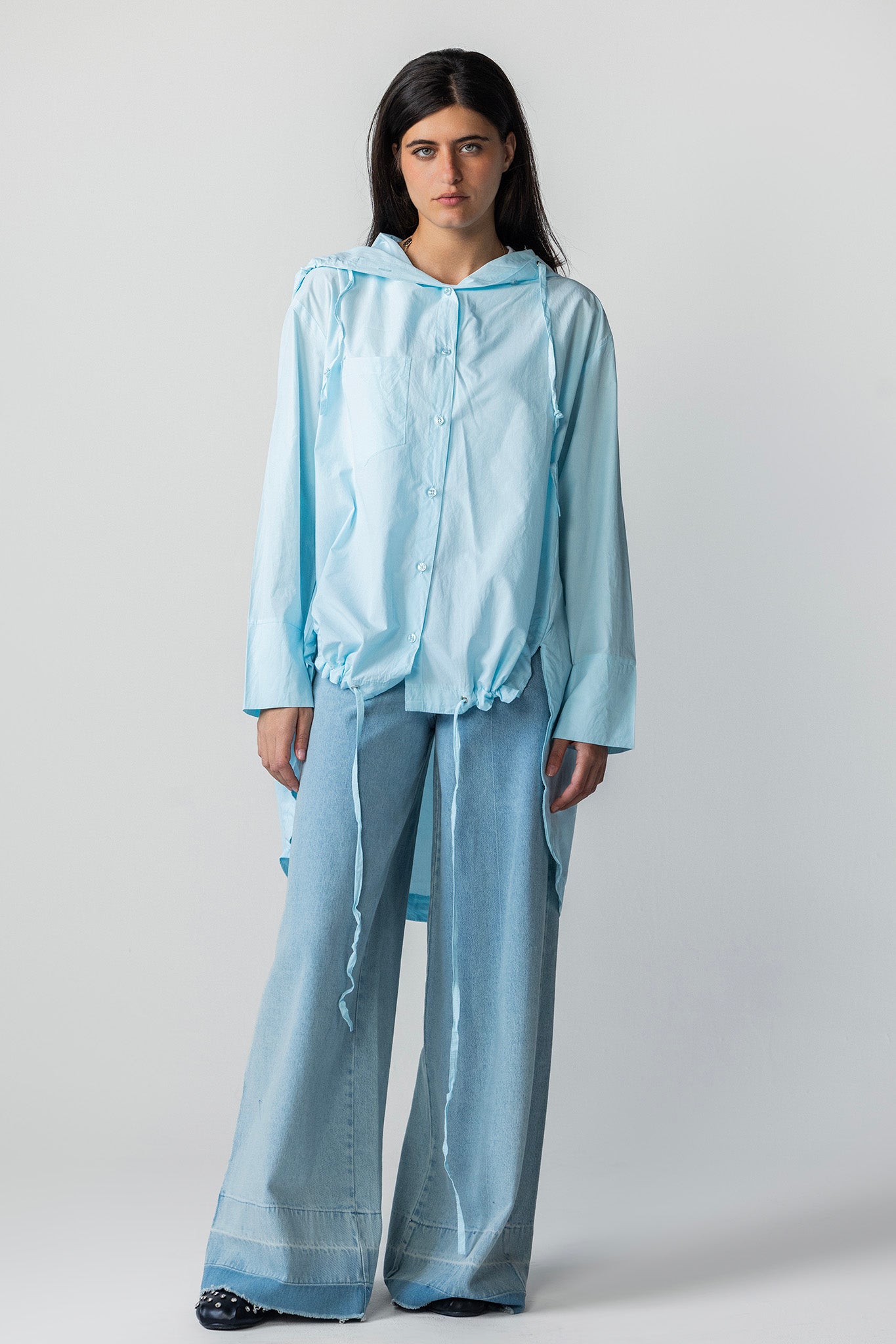 The Nomad Linen Hoodie aqua