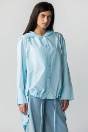 The Nomad Linen Hoodie aqua