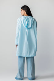The Nomad Linen Hoodie aqua