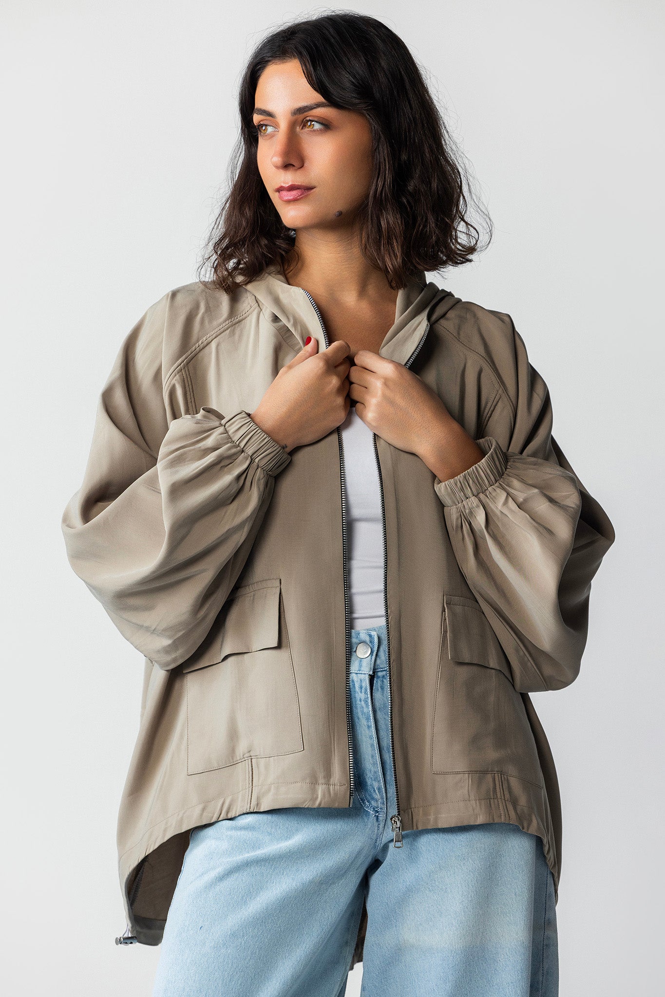 he Sand Hooded Utility Jacket