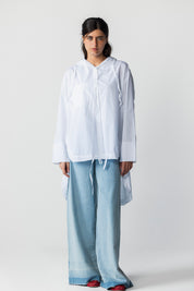 The Nomad Linen Hoodie white