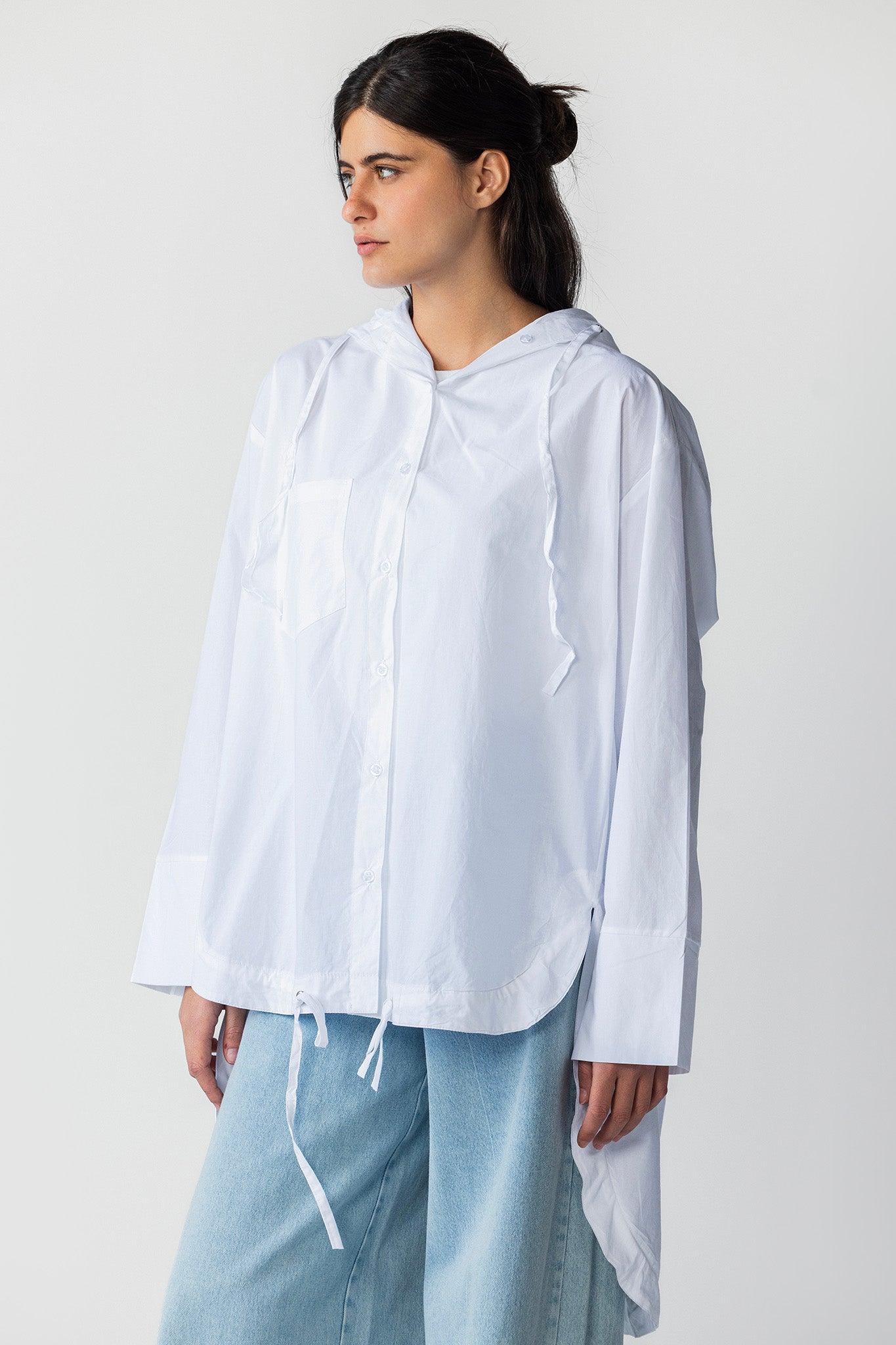 The Nomad Linen Hoodie white