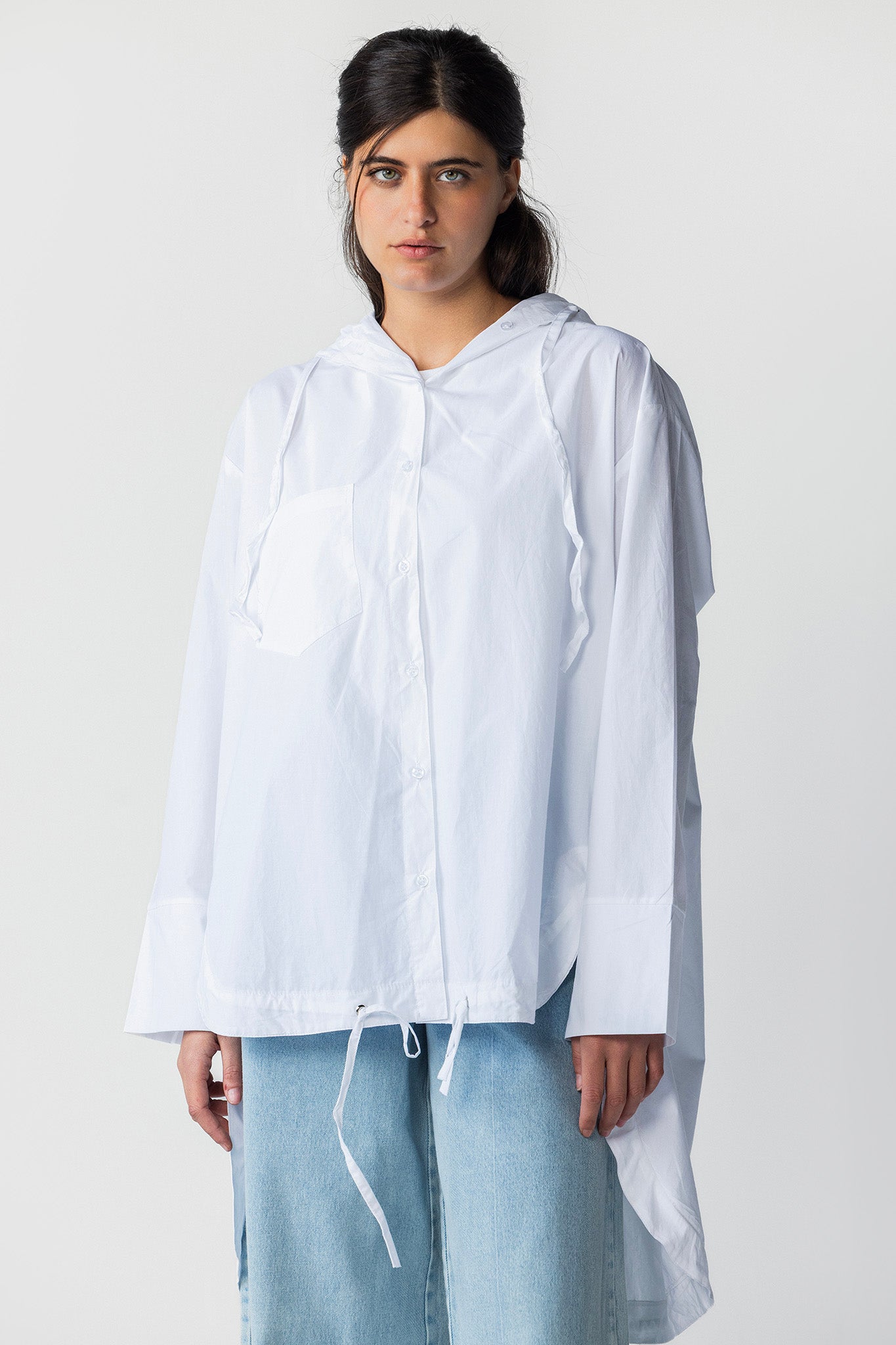 The Nomad Linen Hoodie white
