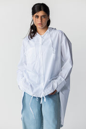 The Nomad Linen Hoodie white