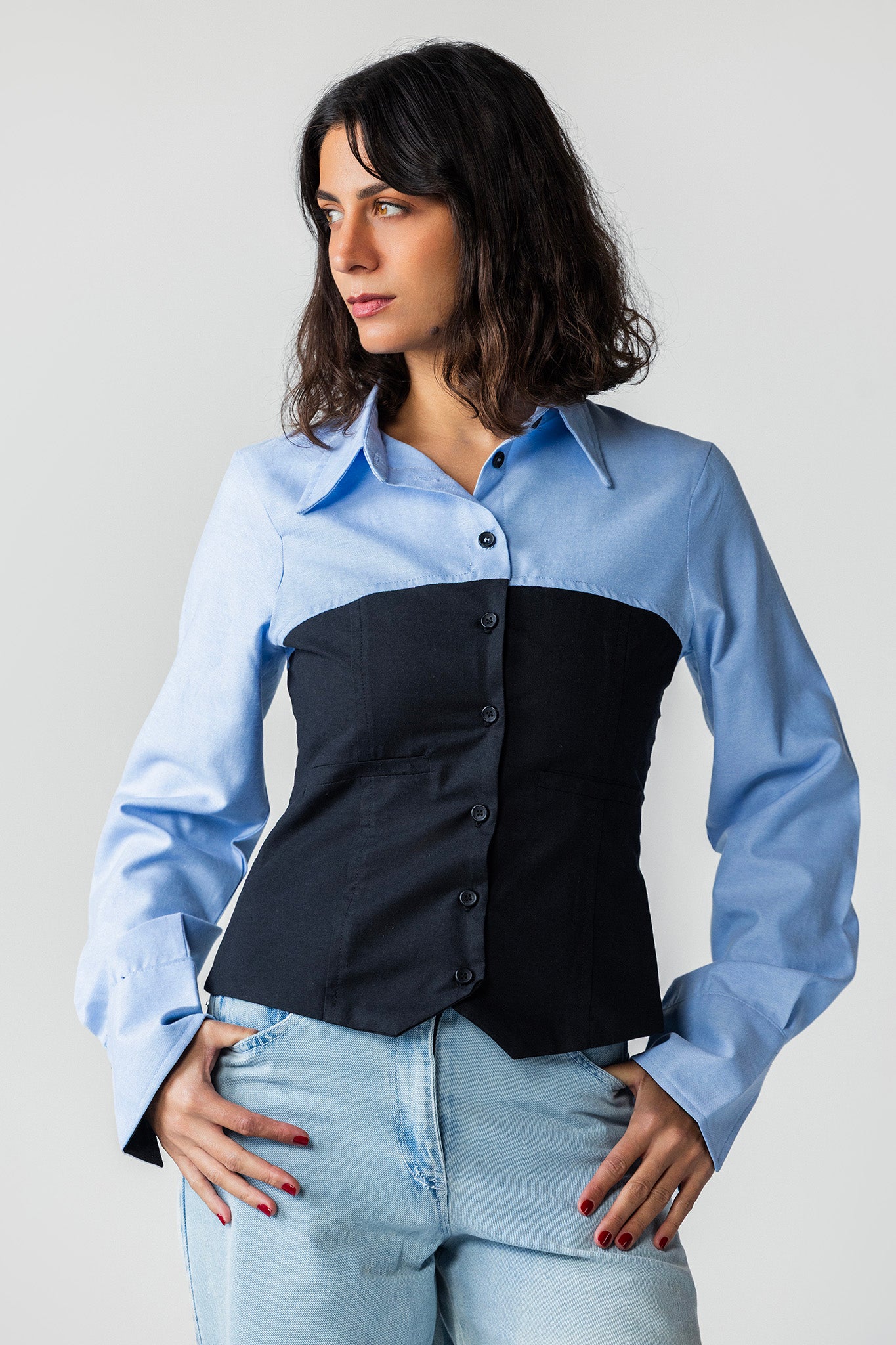 Oxford Waistcoat & Undershirt Ensemble black