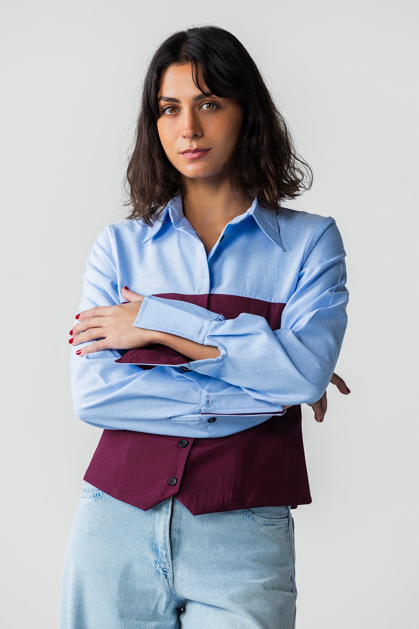 Oxford Waistcoat & Undershirt Ensemble DARKRED