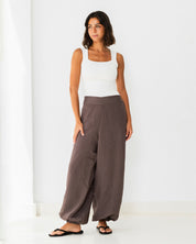 Pinstripe balloon pants