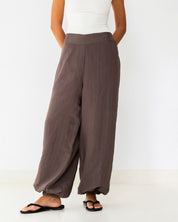 Pinstripe balloon pants