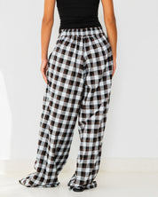 Checkered Wide-Leg Pants