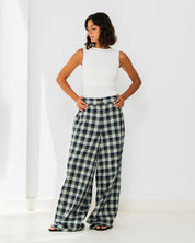 Checkered Wide-Leg pants