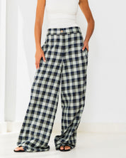 Checkered Wide-Leg pants